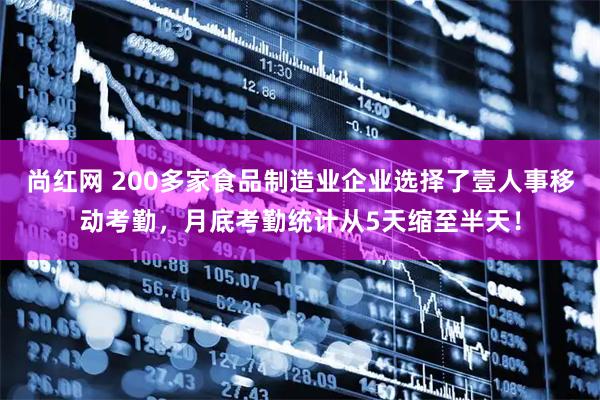 尚红网 200多家食品制造业企业选择了壹人事移动考勤，月底考勤统计从5天缩至半天！